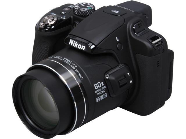 Nikon COOLPIX P600 Black 16.1 MP 60X Optical Zoom 24mm Wide Angle Digital Camera HDTV Output