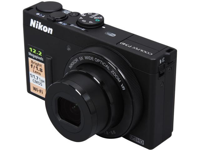 Nikon COOLPIX P340 Black 12.2 MP 5X Optical Zoom 24mm Wide Angle Digital Camera HDTV Output