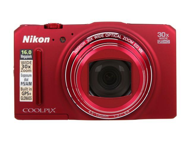 Nikon COOLPIX S9700 Red 16.0 MP Digital Camera HDTV Output