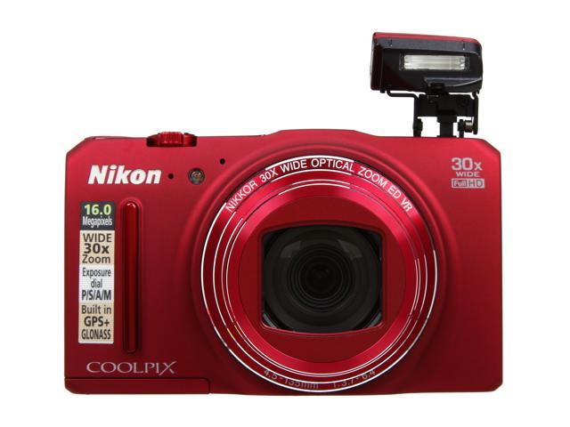 Nikon COOLPIX S9700 Red 16.0 MP Digital Camera HDTV Output