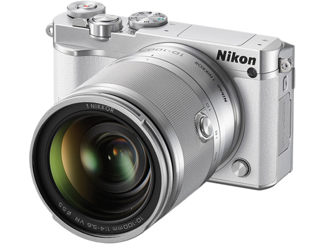 Nikon 1 J5 27710 White Mirrorless Digital Camera with 10-100mm Lens ...