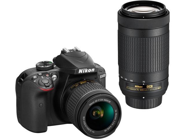 Nikon D3400 1573 Camera with 18-55 mm and 70-300 mm Lenses (Black) - Newegg.com
