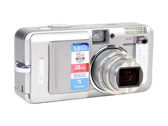 Canon PowerShot S60 Silver 5.0MP 3.6X Optical Zoom 28mm Wide Angle Digital Camera