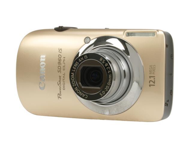 Canon PowerShot SD960 IS Gold 12.1 MP 28mm Wide Angle Digital Camera ...