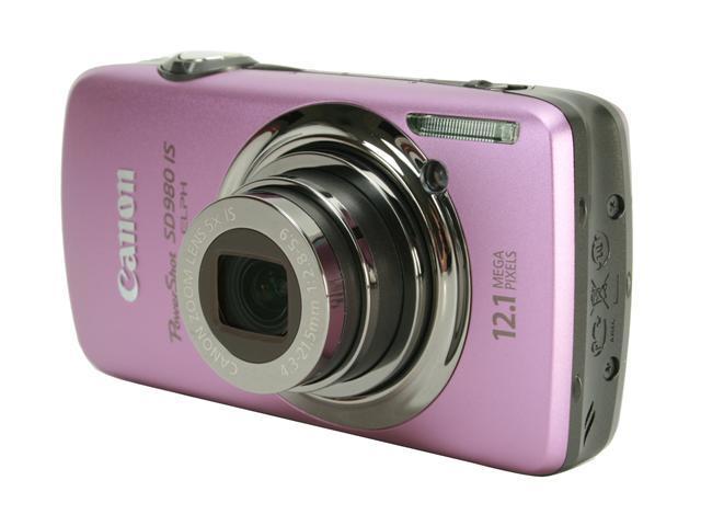 Canon PowerShot SD980 IS Purple 12.1 MP 5X Optical Zoom 24mm Wide Angle Digital Camera