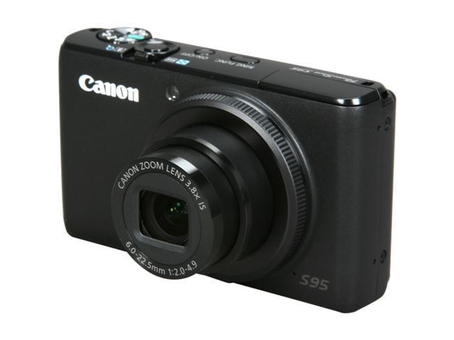 Canon PowerShot S95 Black 10.0 MP 3.0" 461k LCD 3.8X Optical Zoom 28mm Wide Angle Digital Camera