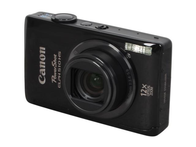 Canon PowerShot ELPH 510 HS Black 12.1 MP 12X Optical Zoom 28mm Wide Angle Digital Camera