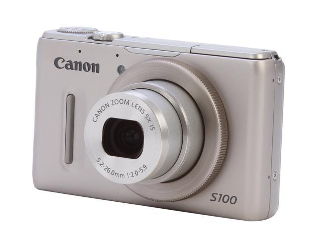 Canon PowerShot S100 Silver 12.1 MP 5X Optical Zoom 24mm Wide Angle Digital Camera