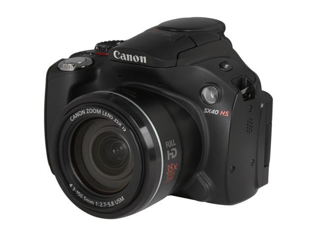 Canon PowerShot SX40 HS Black 12.1 MP 35X Optical Zoom 24mm Wide Angle Digital Camera