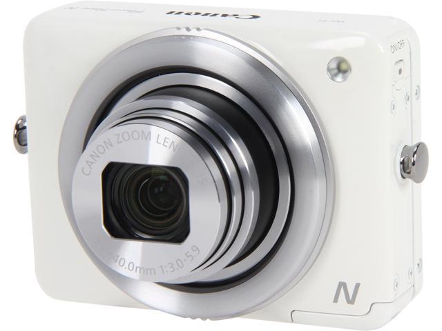 Canon PowerShot N White 12.1 MP 8X Optical Zoom 28mm Wide Angle Digital Camera