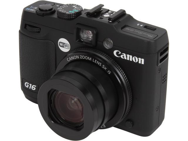 Canon PowerShot G16 Black Approx. 12.1 Megapixels 5X Optical Zoom 28mm Wide Angle Digital Camera