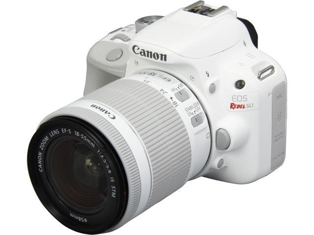 Canon EOS Rebel SL1 9123B002 White 18.0 MP Digital SLR Camera with EF-S 18-55mm f/3.5-5.6 IS STM Lens