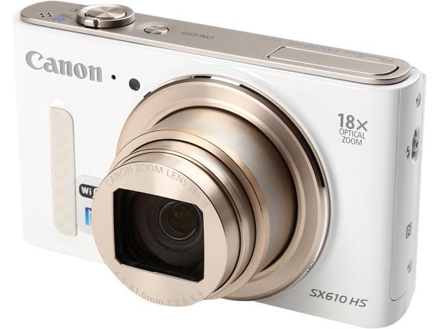 Betasten Moeras Haven Open Box: Canon PowerShot SX610 HS White 20.2 MP 25mm Wide Angle High-End,  Advanced Digital Camera HDTV Output - Newegg.com