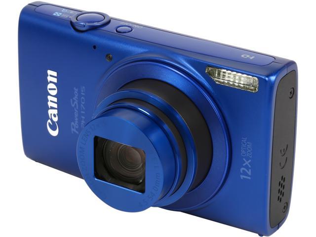 Canon PowerShot ELPH 170 IS Blue 20.0 MP 12X Optical Zoom 25mm Wide Angle Digital Camera