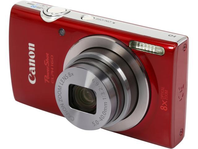 Canon PowerShot ELPH 160 Red 20.0 MP 8X Optical Zoom 28mm Wide Angle Digital Camera