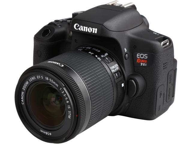 Canon EOS Rebel T6i 0591C003 Black 24.20 MP Digital SLR Camera with EF-S 18-55mm IS STM Lens