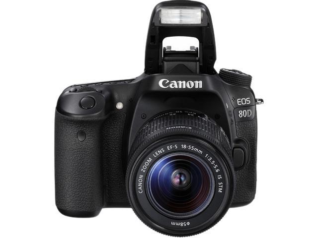 Canon EOS 80D 1263C005 Black Digital SLR Camera with 18-55mm IS