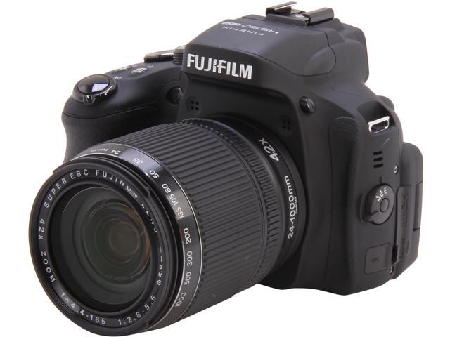 FUJIFILM FinePix HS50EXR Black 16 MP 42X Optical Zoom 24mm Wide Angle Digital Camera HDTV Output