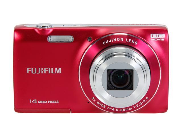 Refurbished: FUJIFILM FinePix JZ100 Red 14 MP 25mm Wide Angle Digital ...