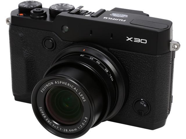 FUJIFILM X30 Black 12.0 MP 28mm Wide Angle Digital Camera HDTV