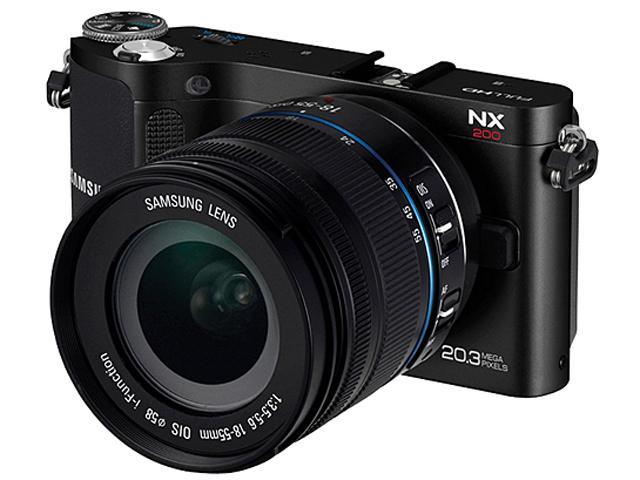 Samsung NX200 20.3 Megapixel Mirrorless Camera (Body with Lens Kit) - 18 mm - 55 mm - Black