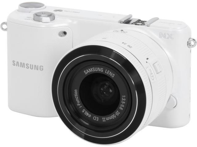 SAMSUNG EV-NX2000BFWUS White 20.3 MP 3.7" 1152K LCD Mirrorless Digital Camera with 20-50mm f/3.5-5.6 Lens