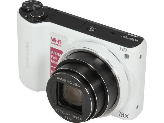 Samsung 14.2MP Digital Camera With Wi-Fi, EC-WB200F (White)