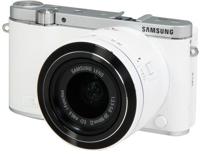 SAMSUNG NX3000 EV-NX3000BEHUS White 20.3MP 3.0" 460.8K LCD Mirrorless Digital Camera with 20-50mm Lens