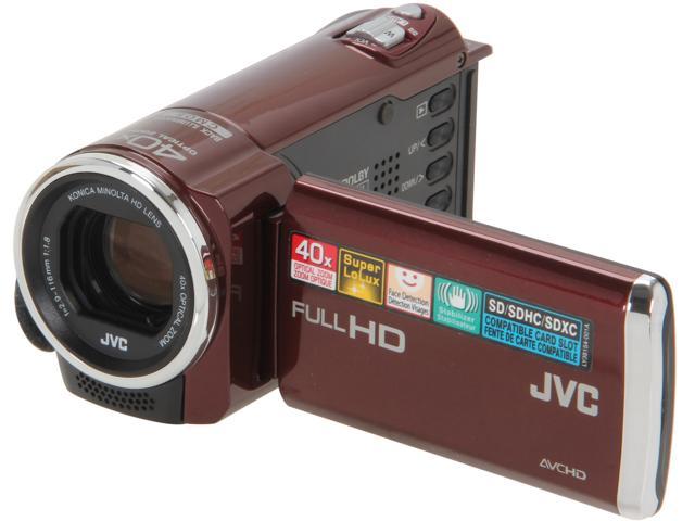 JVC GZ-E10 Red 1/5.8" CMOS 2.7" 230K LCD 40X Optical Zoom Full HD HDD/Flash Memory Camcorder