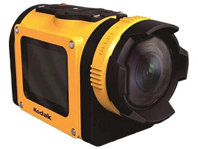 Kodak PIXPRO SP1 Yellow 1080p Action Cam, 14MP CMOS - with 1.5" LCD Screen and Explorer Accessory Pack