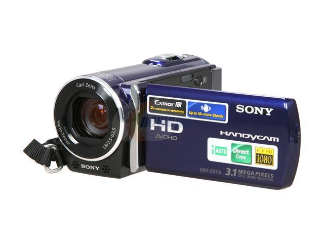 SONY HDR-CX110 Blue 1/4" "Exmor R" CMOS 2.7" 230K LCD 25X Optical Zoom