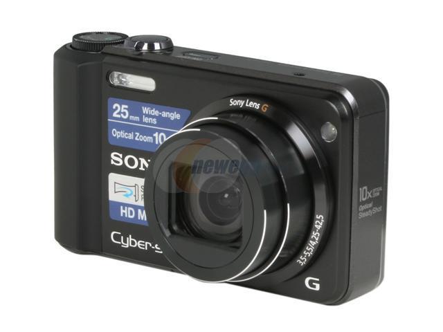 SONY DSCH70 Black 16.1 MP 10X Optical Zoom 25mm Wide Angle Digital Camera