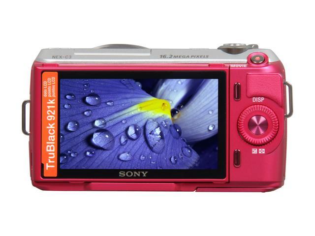 Sony Nex C3k P Pink A Nex C3 Digital Camera W 18 55mm Lens Newegg Com