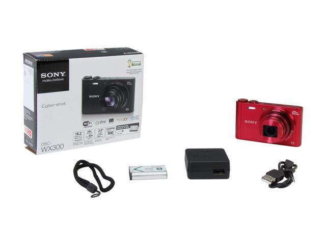 カメラ デジタルカメラ SONY Cyber-shot DSC-WX300/R Red 18.2 MP Digital Camera HDTV Output 