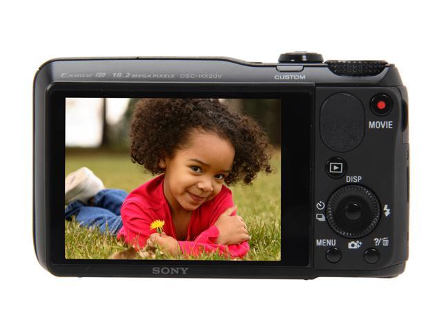 Refurbished: SONY Cyber-shot DSC-HX20V/B Black 18.2 MP Digital Camera ...