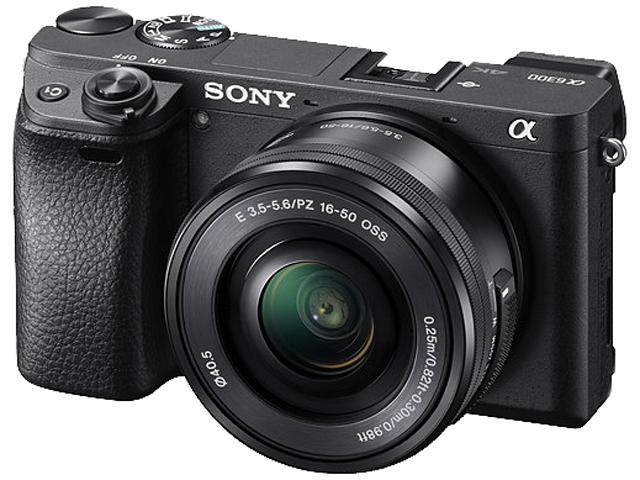 SONY Alpha a6300 ILCE-6300L Black 24.2 MP 2.95" 921.6K LCD Digital SLR Camera with 16-50 mm Power Zoom Lens