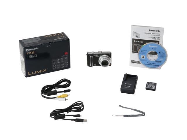 Panasonic Lumix DMC-TZ5K Black 9.0 MP 28mm Wide Angle HD Output Digital ...