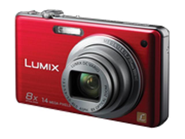 Open Box: Panasonic LUMIX DMC-FH20 Red 14 MP 28mm Wide Angle Digital ...