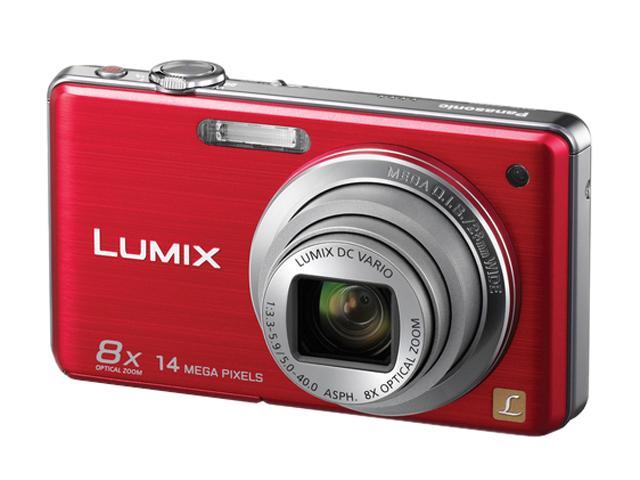 Panasonic LUMIX DMC-FH20 Red 14 MP 28mm Wide Angle Digital Camera ...