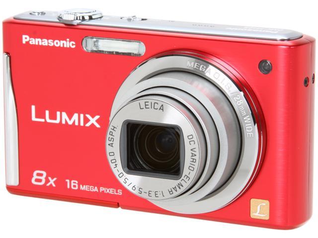 Panasonic DMC-FH25R Red 16.1 MP 8X Optical Zoom 28mm Wide Angle Digital Camera