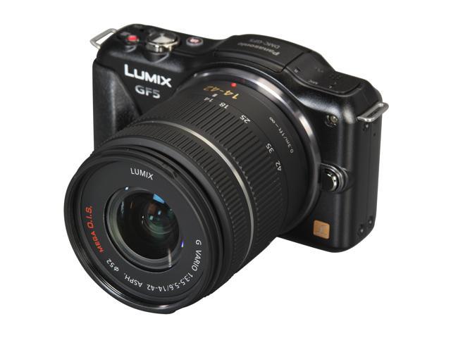 Panasonic LUMIX DMC-GF5K Black 12.1 MP 3.0" 920K Touch LCD Digital Interchangeable Lens System Camera w/ 14-42mm Lens