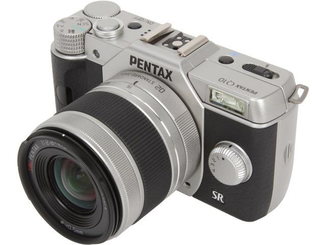 Pentax Q10 12.4 Megapixel Mirrorless Camera (Body with Lens Kit) - 5 mm - 15 mm - Silver