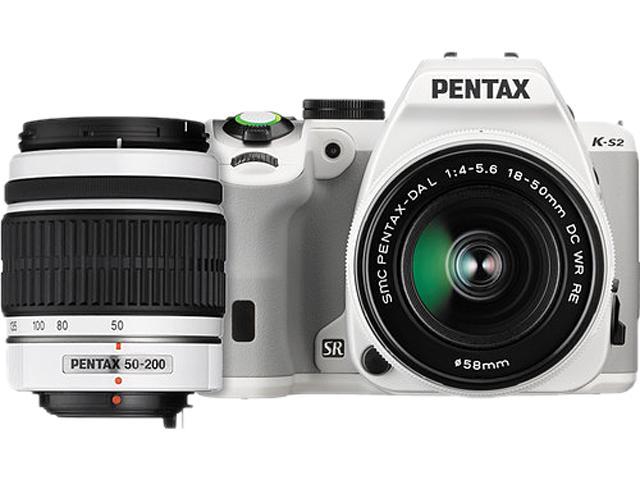 PENTAX K-S2 12614 White 20.12 MP Digital SLR Camera With 18-50mm & 50-200mm Lenses
