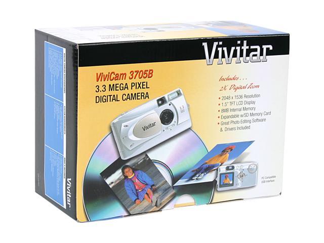 Vivitar ViviCam 3705B Silver 3.3MP Digital Camera - Newegg.com