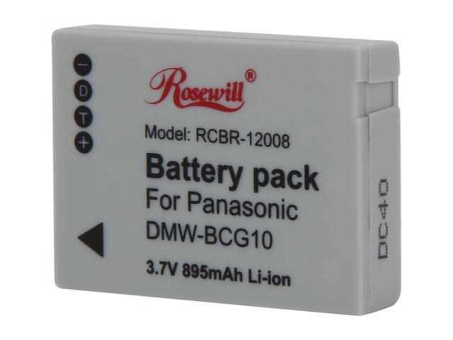 Rosewill RCBR-12008 - 895mAh Li-Ion Premium Battery Pack - Compatible with Panasonic Lumix DMC-3D1, DMC-TZ6, DMC-TZ7, DMC-TZ8, DMC-ZS9, DMC-ZS10, DMC-ZS15, DMC-ZS19