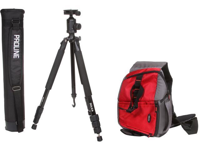 DOLICA Bundle Includes 65" Tripod & Professional Sling Bag Red for DSLR and Mirrorless ILC