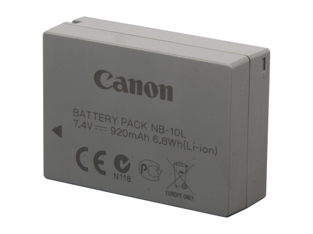 Batteria AccuCell NB-10L Per Canon PowerShot SX40 HS E G Series, 7.4V 750-950mAh, Con Protezione Da Cortocircuito
