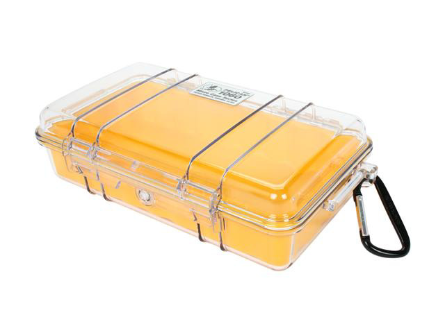 Micro Coque Pelican 1060 Jaune/Transparent - Protection étanche IP67, Résistante à L'écrasement Pour IPhone, GoPro, Appareils électroniques