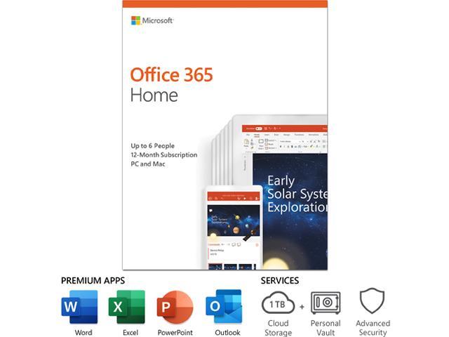 Microsoft Office 365 Home | 12-month subscription, up to 6 people, PC/Mac Key Card
