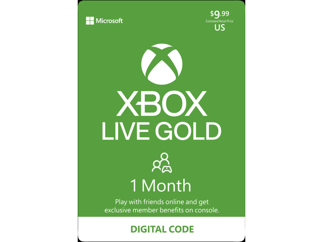 Xbox Gold Live: 1 Month Membership US Registered Account Only (Digital Code)